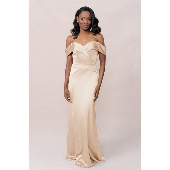 revelry bardot satin dress Bardot Satin Dress